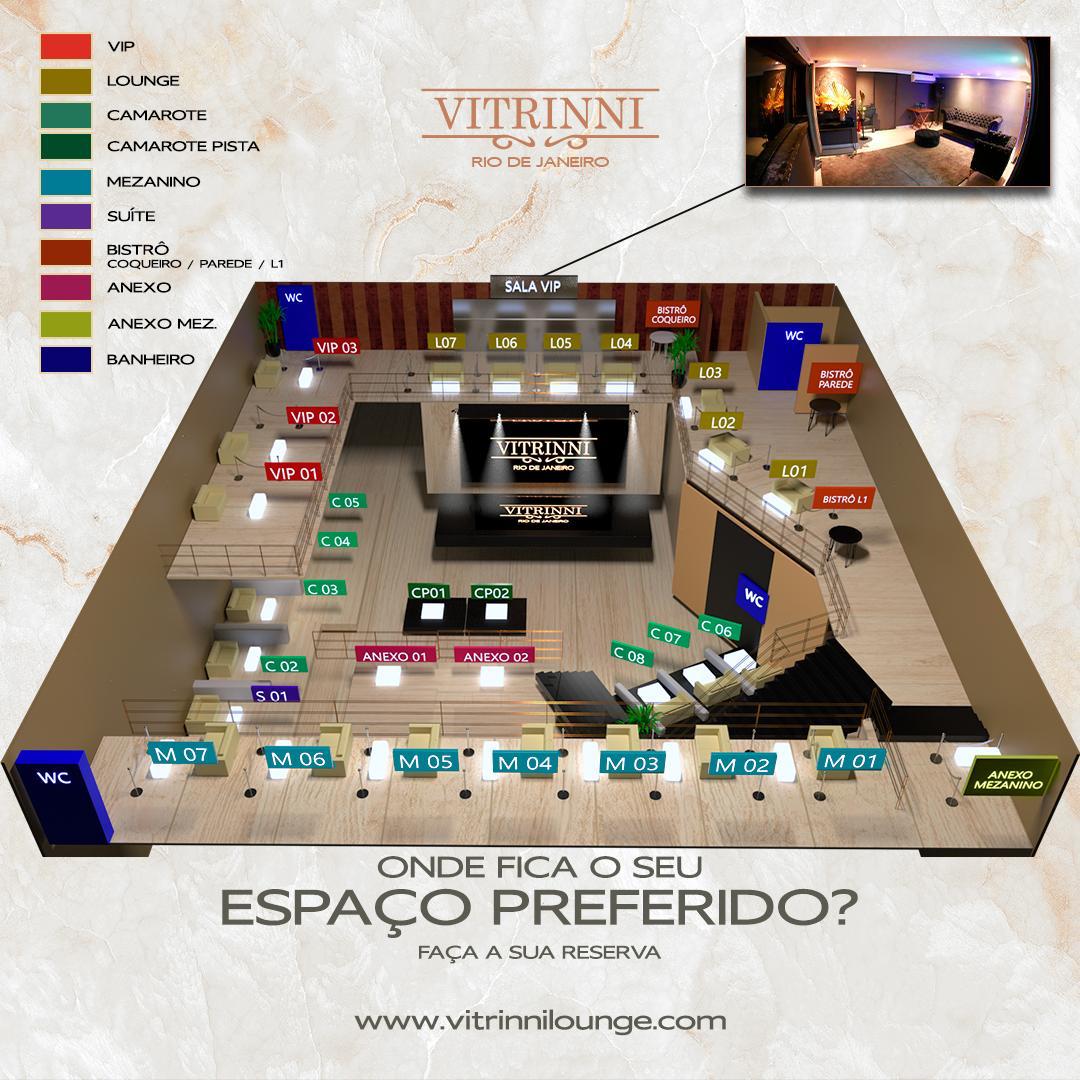 Mapa dos Camarotes - Vitrinni Lounge